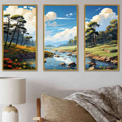 River Forest Hidden Treasure Scenery - Ensemble de décorations murales River Decor
