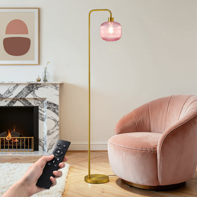 Lampe sur pied arquée 67 po avec télécommande et ampoule 67 po