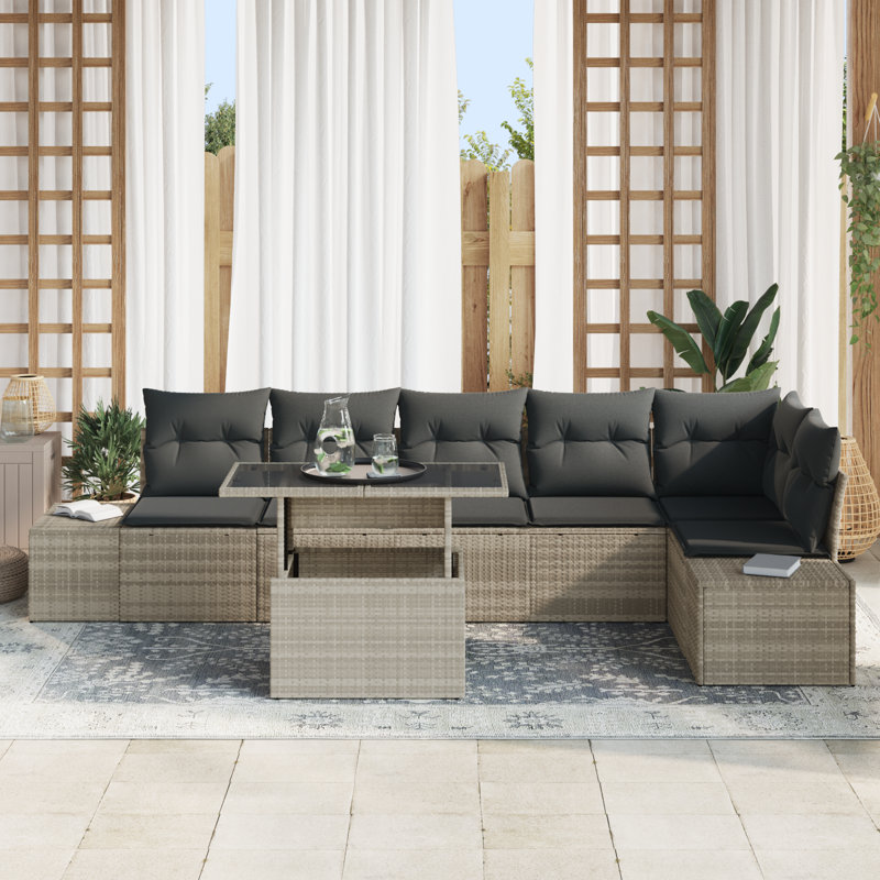 319cm Wide Patio Sofa with Cushions