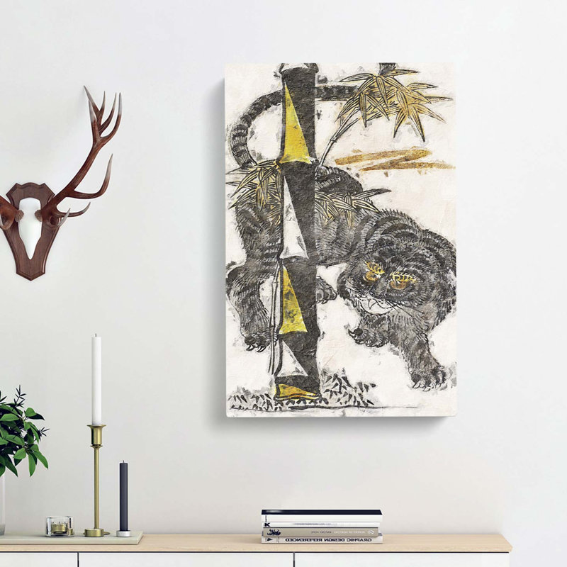 Tiger & Bamboo by Okumura Masanobu - Wrapped Canvas, 60cm H x 40cm W x 3cm D
