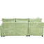 Canapé d'angle convertible de 215 cm pour salon, avec rangements, oreillers et poches de rangement, ergonomique.