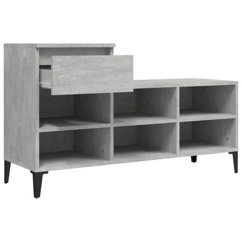 6 Pair Shoe Storage Cabinet, Concrete Grey