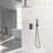Dual Shower Head Ceiling Mount 10 Inch Square Matte Black With - Scald Balanced Valve, 360 Adjustable Head, And All Necessary Parts System Easy To Clean Nozzle, Handheld