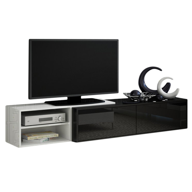 Bikales TV Stand for TVs up to 32", Black/White