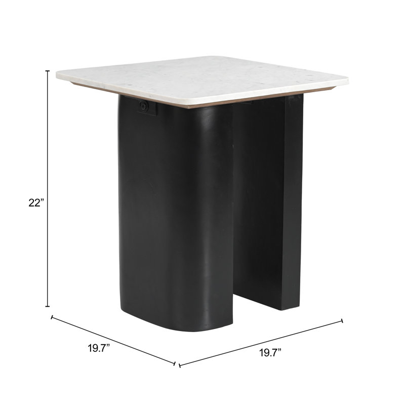 Table d'appoint Michiel Fiora, blanc et noir