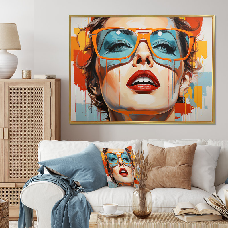 Pop Pop Inspiration II sur toile, H 34 po x l 44 po x P 1,5 po, Cadre flottant doré