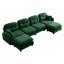 Canapé modulaire en chenille 4 places avec 2 coussins et repose-pieds-892345242