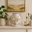 Vase décoratif décoratif en céramique de style chinois pour la maison - Grand vase contemporain pour décoration de salon ou de salle à manger - 10 po, blanc et brun-1005857018