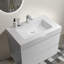 Meuble-lavabo moderne blanc, grand rangement, panneau de fibres à densité moyenne écologique