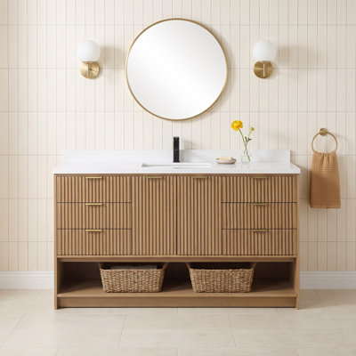 Anelie 60" Oak Single Bathroom Vanity