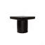 Table de bout moderne en placage de bois massif de 23,6 po, table d'appoint carrée minimaliste avec motif de parquet, base cylindrique rainurée et plateau de table épaissi, table d'appoint compacte pour le salon, noir mat