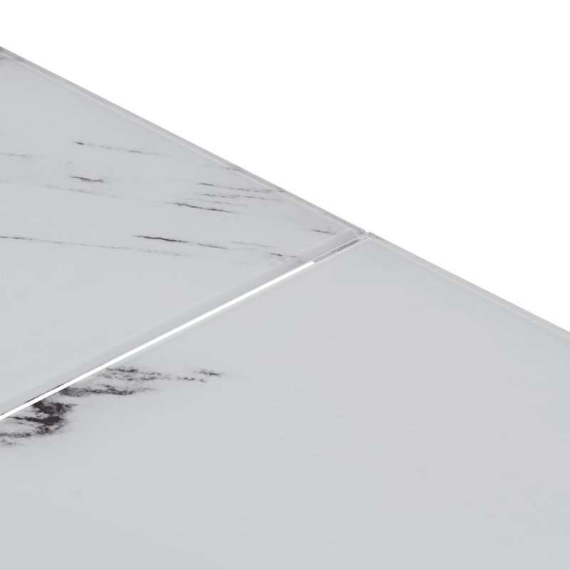 Mayssa Frame Coffee Table, 40cm H x 80cm W x 80cm L, White, Silver