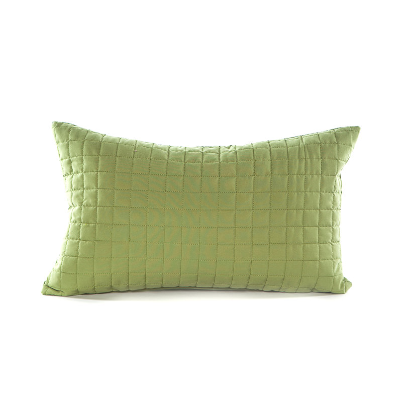 Coussin et housse de coussin rectangulaire allongé à carreaux, Lime