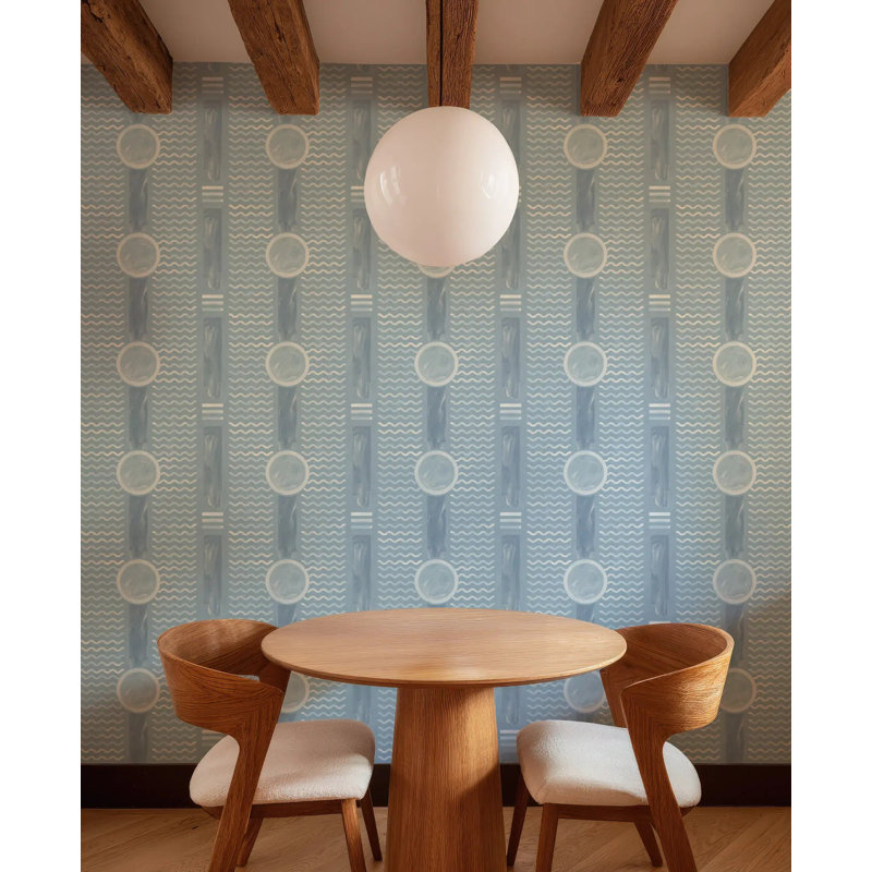 South Beach Facade - Wallpaper, Faded Blue, Premium Paper