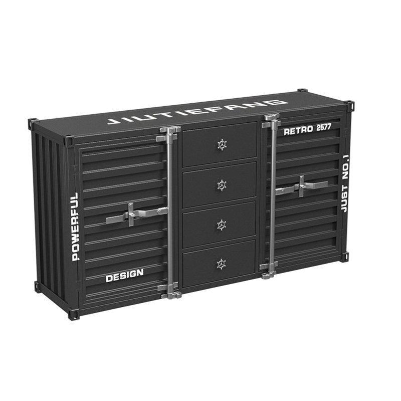 American Vintage Industrial Iron Storage Cabinet