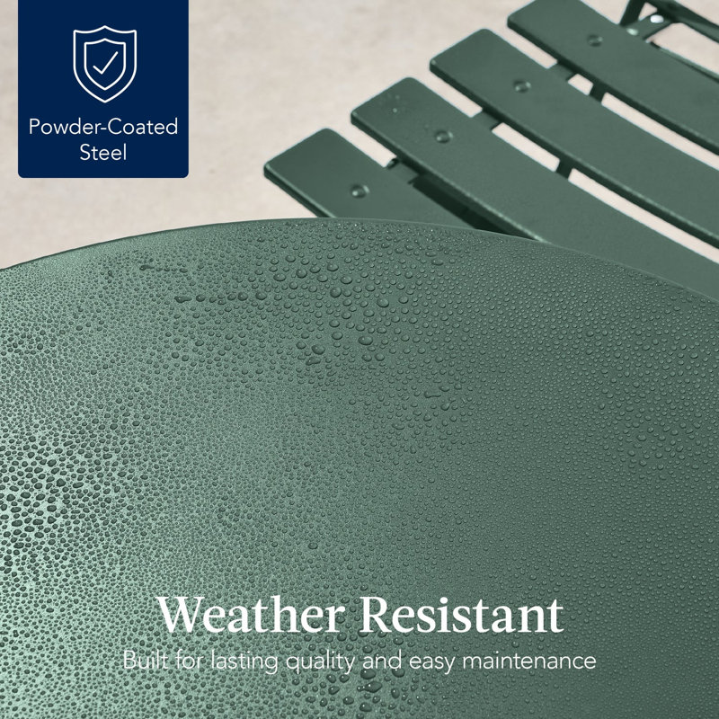 Folding Patio Bistro Set, Dark Green