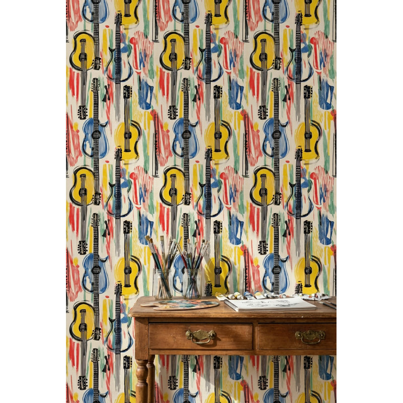 Guitars Wallpaper Artistic Colorful Removable Wall Decor