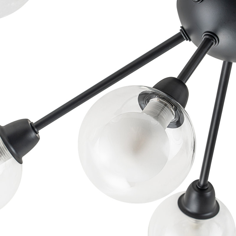 Plafonnier encastré sphère en verre 9 lumières Spoutnik