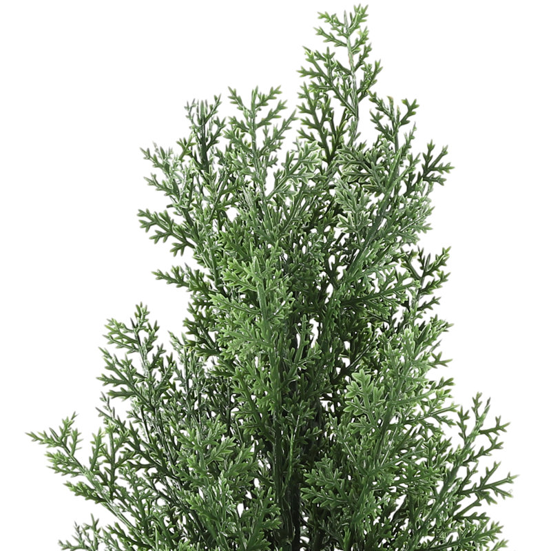 Arbre topiaire artificiel, ensemble de 2 arbres topiaires en cèdre artificiel, H 60,6 po x l 16,3 po x P 16,3 po