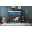 Lit mezzanine avec bureau en L et port USB, lit mezzanine en métal avec garde-robe et tablette réglable, lit mezzanine haut avec DEL pour enfants, adolescents, adultes