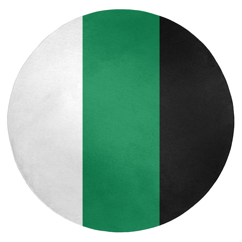 Tapis à rayures vert/noir, Rond 5 pi