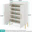 Armoire à chaussures 35,4 po, 6 niveaux, portes d'entrée - blanc / or