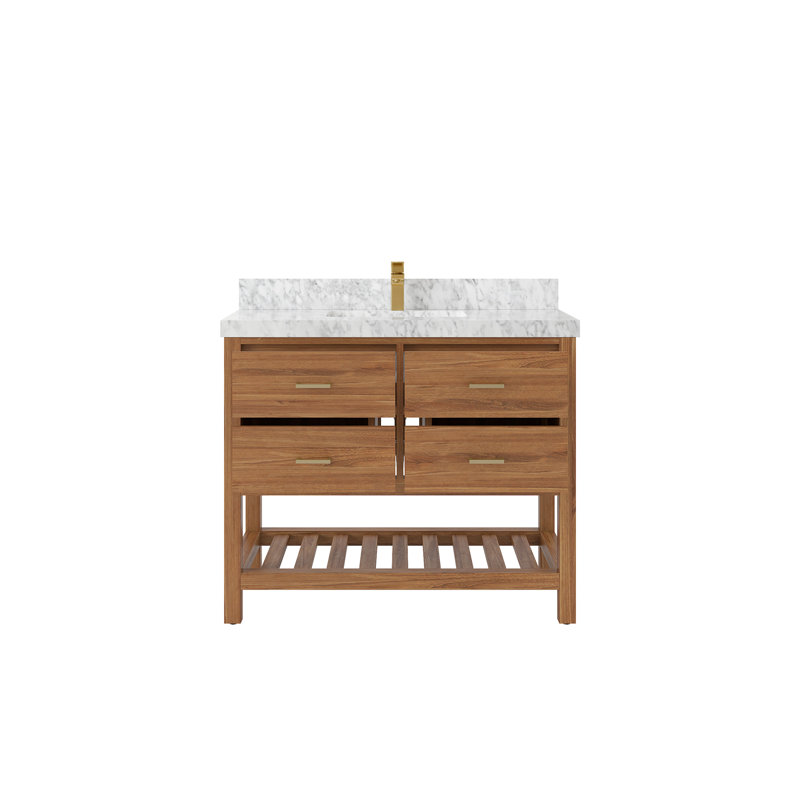 Ensemble de meuble-lavabo simple 42 po Parker, Marbre de Carrare