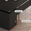 Bureau en pierre frittée noire / bureau avec armoires de rangement-544313685