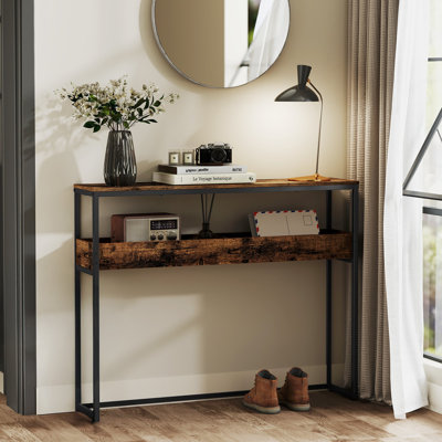 39.4" Console Table with 2 Compartments