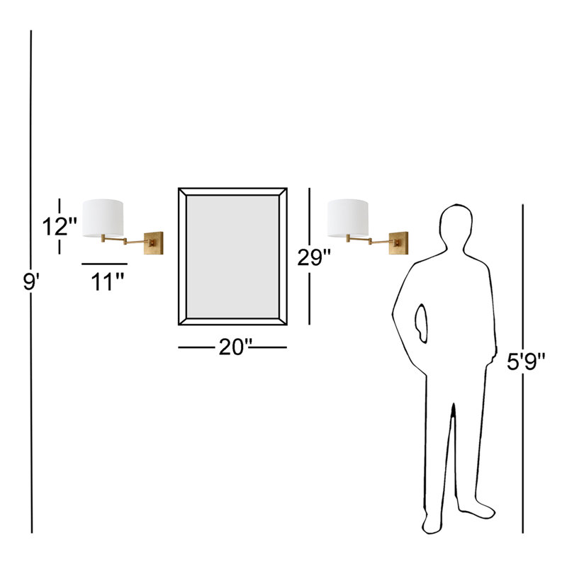 Camryn Swing Arm Sconce, Gold