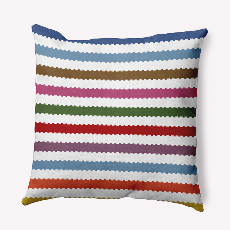 Coussin décoratif en polyester rayé, H 20 po x l 20 po, Carré