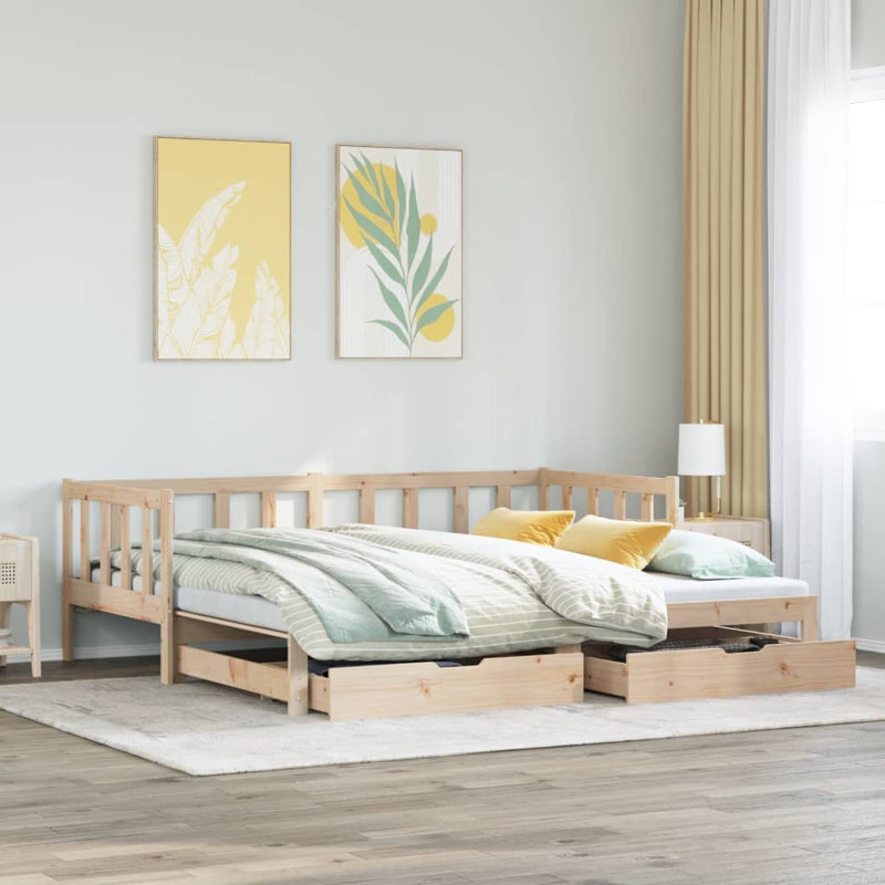 Segura Solid Wood with Trundle, Natural, Single (3')