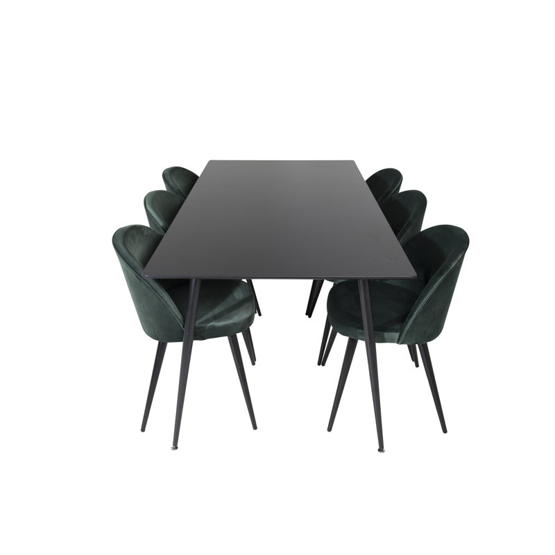 Gammons 6 - Person Dining Set, Black, Green