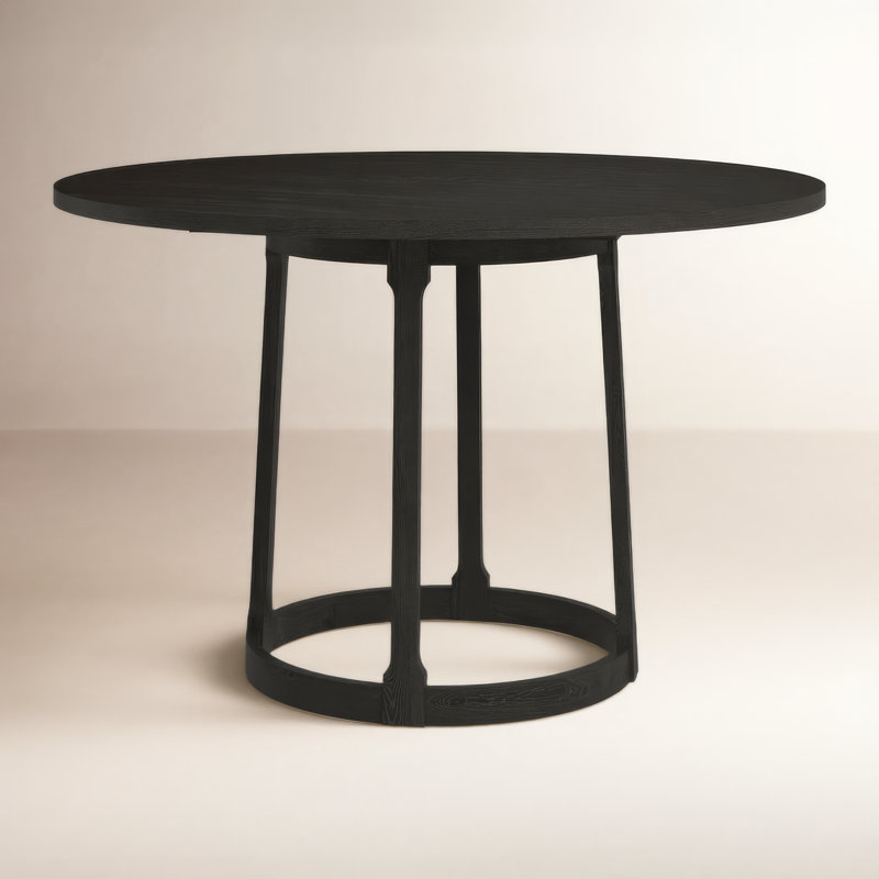 Delfina Oak Round Dining Table, Black