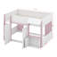 Lit mezzanine double avec maisonnette et rangement-1945068602