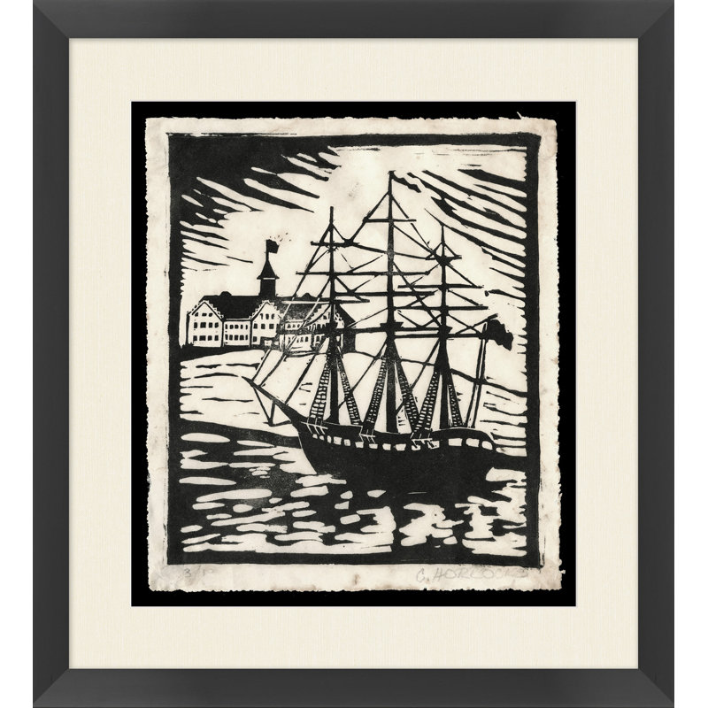 Wood Block Harbor Framed Print