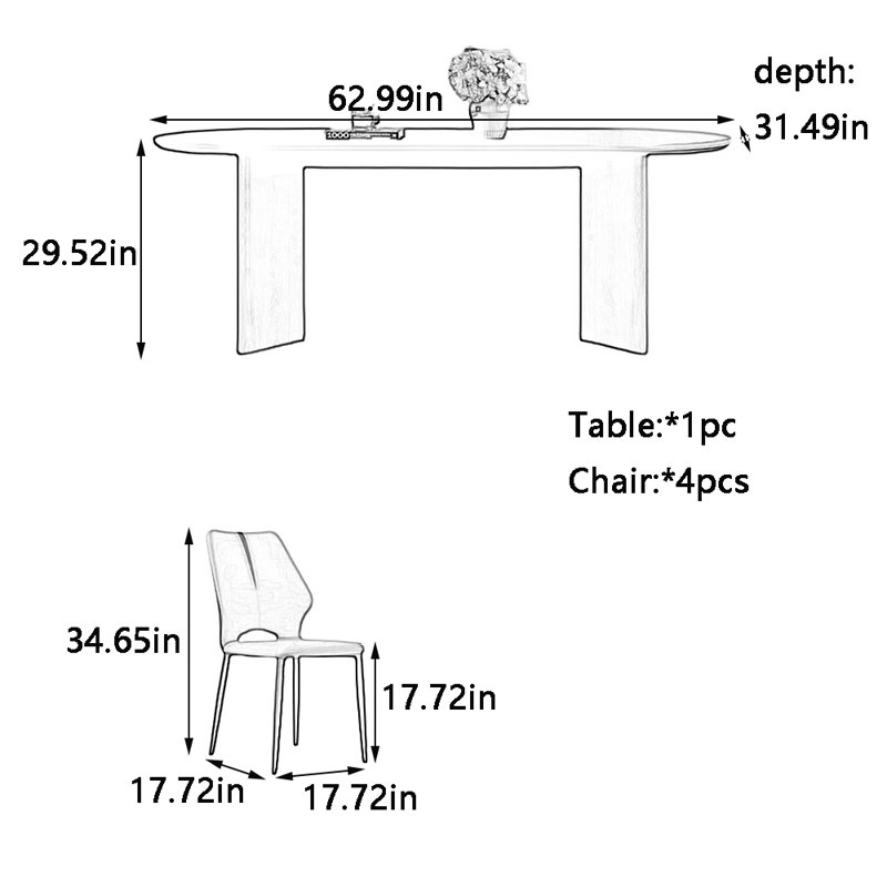 Edgware, 29.52"H x 62.99"L x 31.49"W