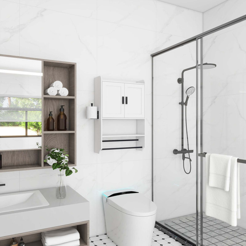 Nickeisha Bathroom Cabinet, White