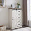 Commode 5 tiroirs avec porte de grange coulissante-1876210693