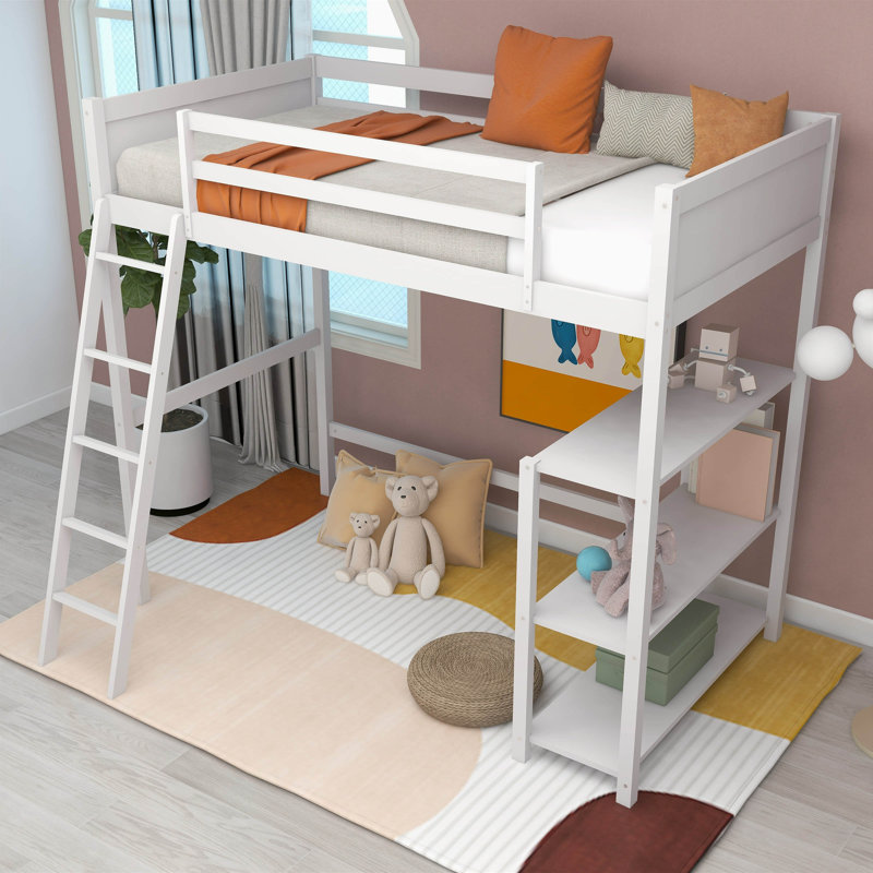 Danitra Kids Twin Loft Bed, Gray