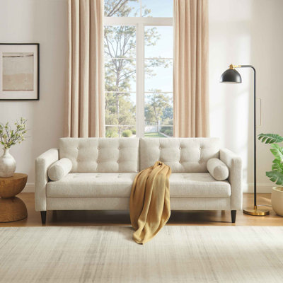 Jeses 80.3" W Velvet Tufted Upholstred Tufted Square Arm Sofa
