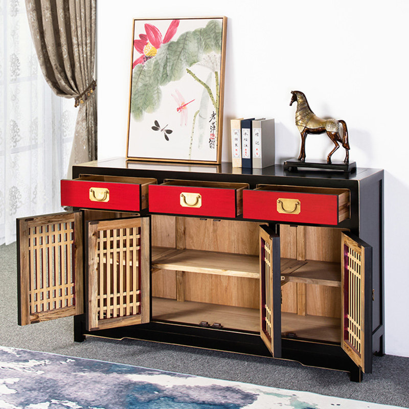 Meuble à chaussures d'entrée moderne chinois, Rouge