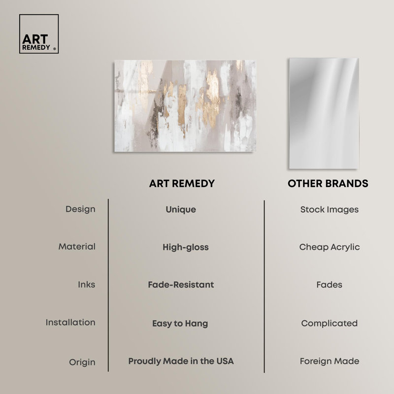 "Golden Tranquility Abstracts", art mural minimaliste en acrylique par Art Remedy, prêt à être accroché, H 10 po x l 15 po