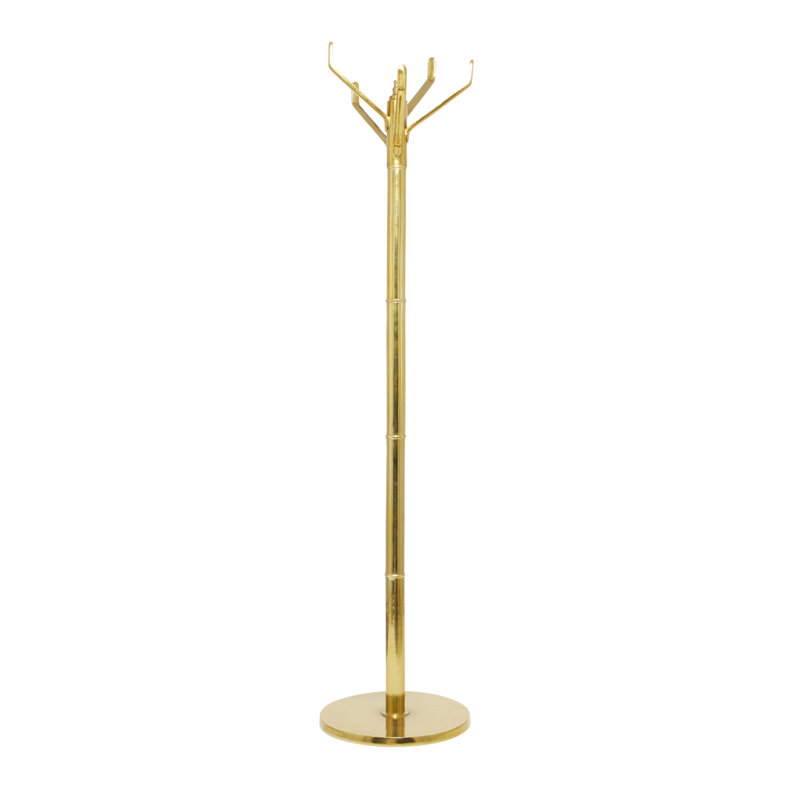 Aluminium Freestanding 5 - Hook Coat Rack, Gold