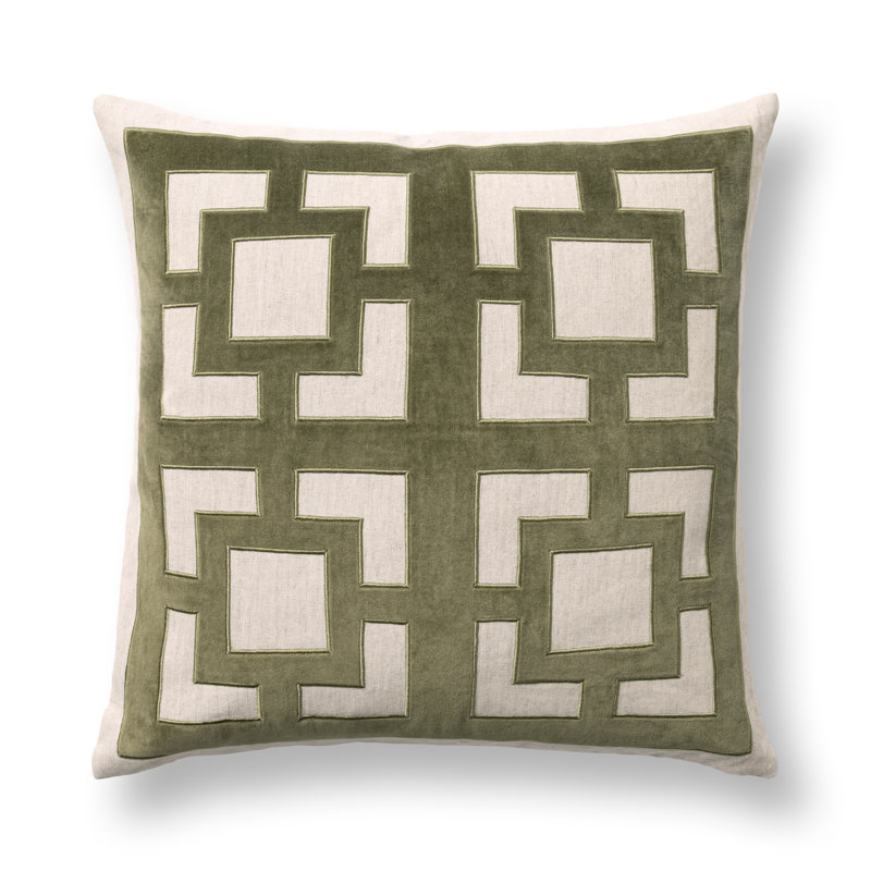 Corbin Cotton Blend Throw Pillow, Olive Green, Square 22"