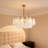 23.6" 6-Light Modern Gold Double-Layer Glass Chandelier