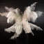 Ailes de costume de plumes d'autruche recyclées de taille moyenne - blanches
