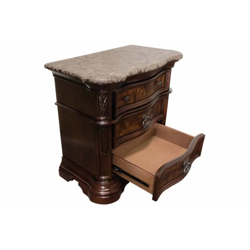 Table de chevet 3 tiroirs Traditional