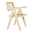 Chaise avec accoudoirs en bois massif Erna