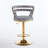 Modern Upholstered Bar Chair With Golden Iron Legs For Dining Room, Living Room, Cafe(Set Of 2 )-1661054685